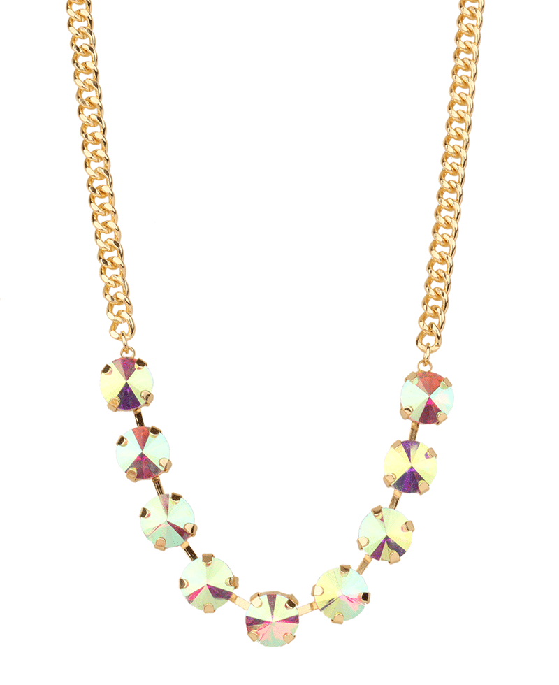 Rhinestone Link Chain Necklace - 18"