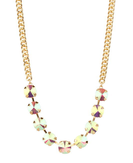 Rhinestone Link Chain Necklace - 18"