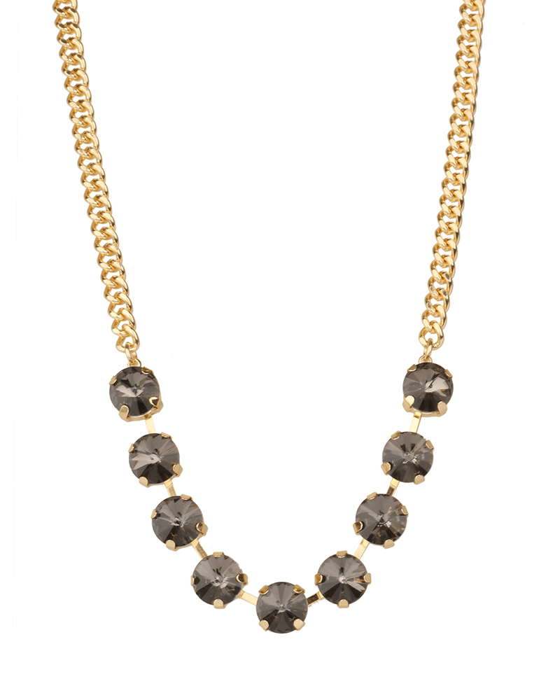 Rhinestone Link Chain Necklace - 18"