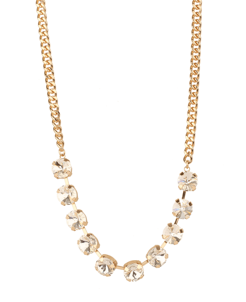 Rhinestone Link Chain Necklace - 18"