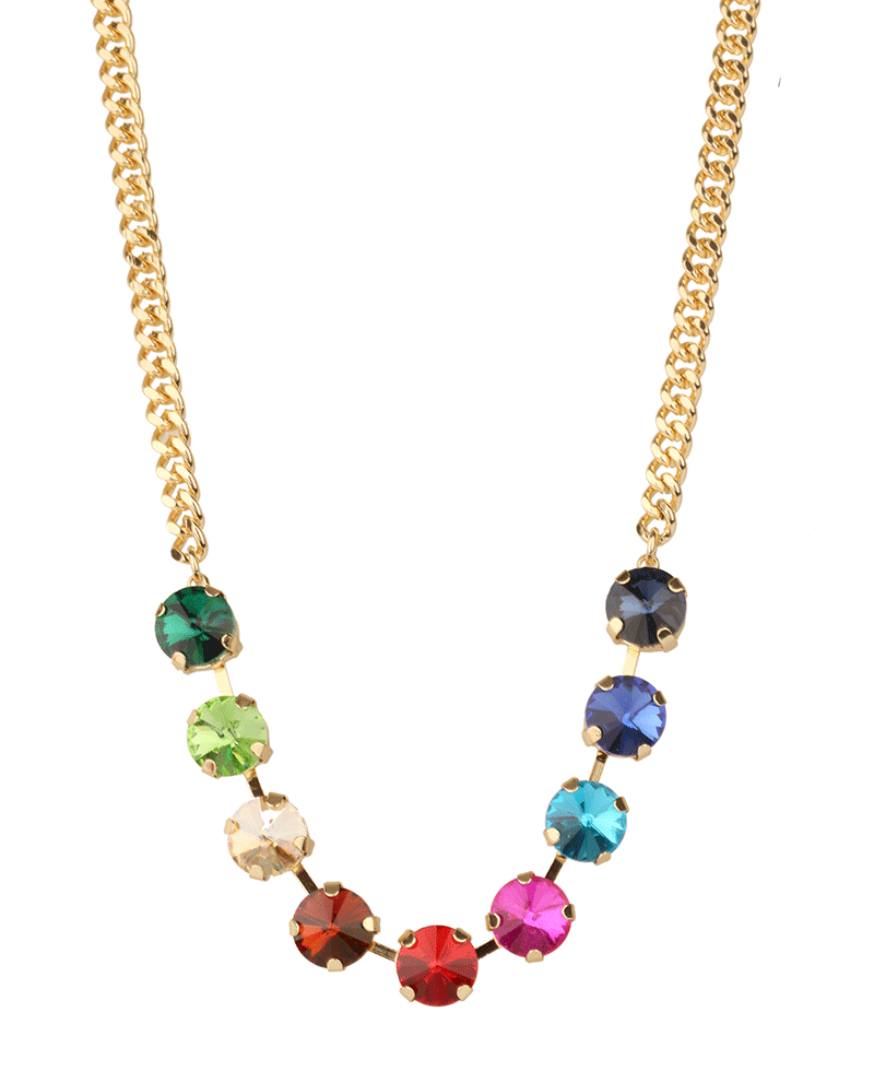 Rhinestone Link Chain Necklace - 18"