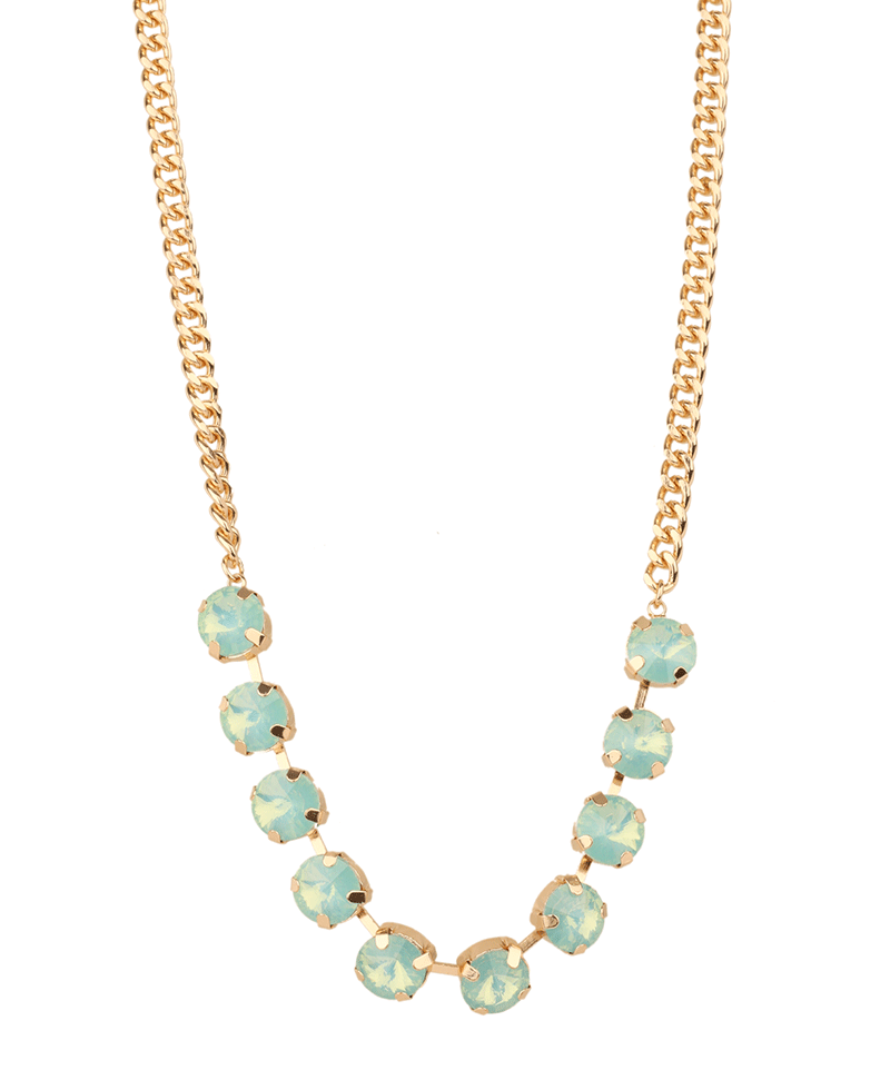 Rhinestone Link Chain Necklace - 18"