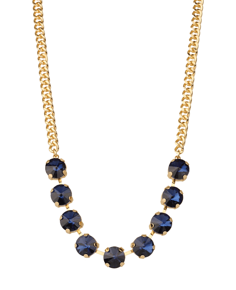 Rhinestone Link Chain Necklace - 18"