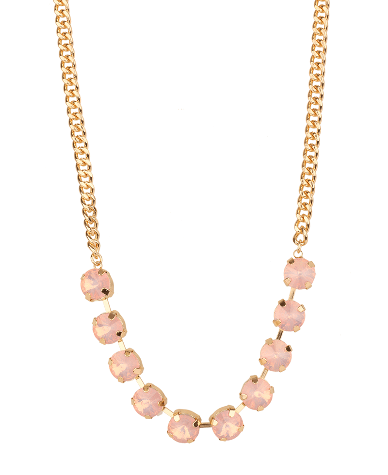 Rhinestone Link Chain Necklace - 18"