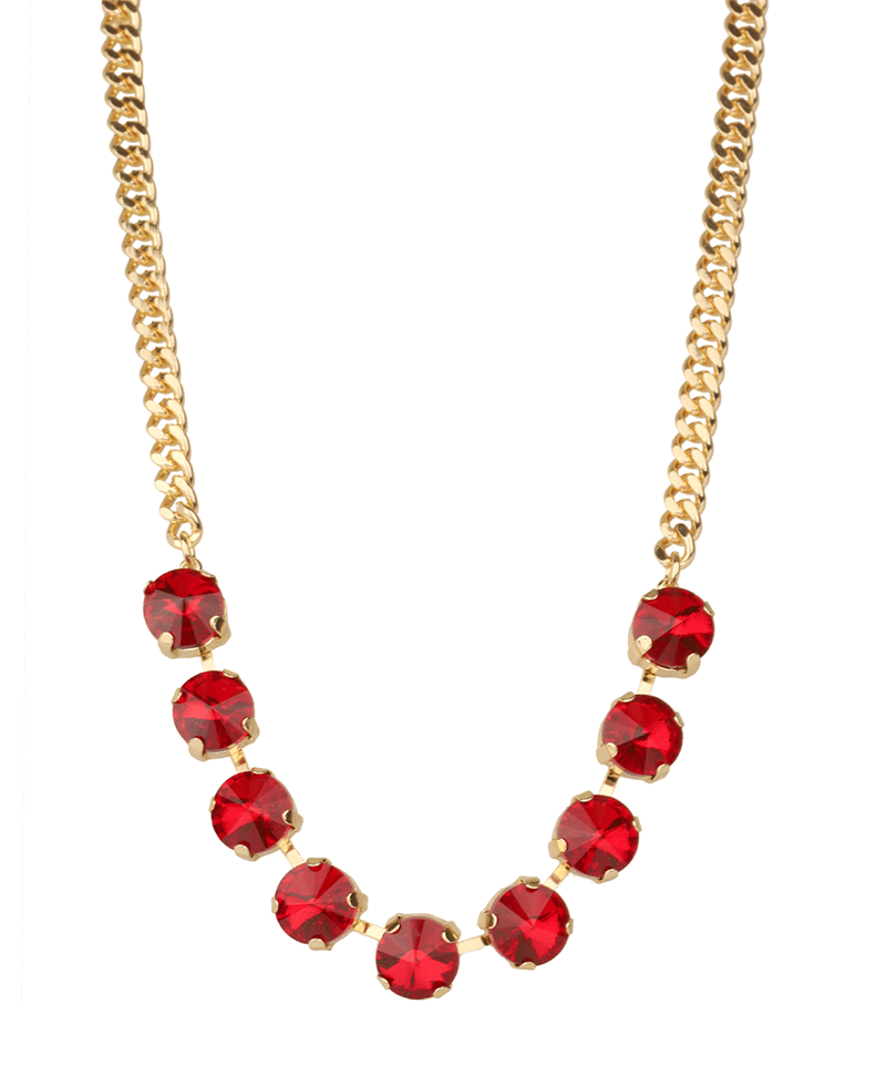 Rhinestone Link Chain Necklace - 18"