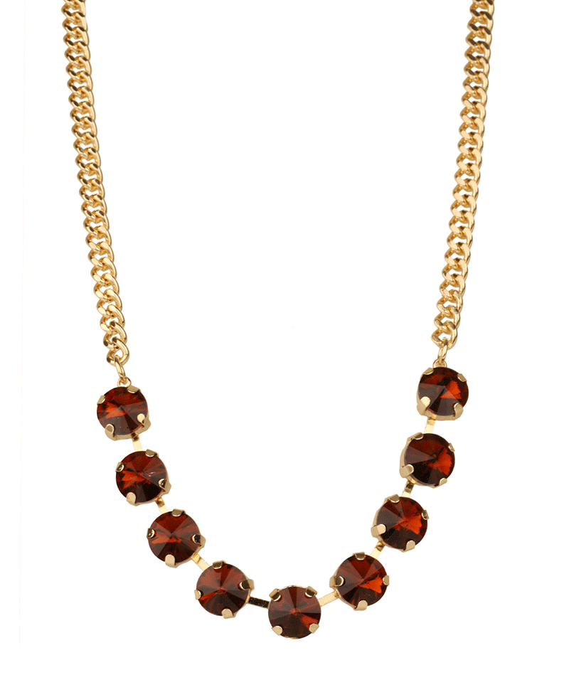 Rhinestone Link Chain Necklace - 18"