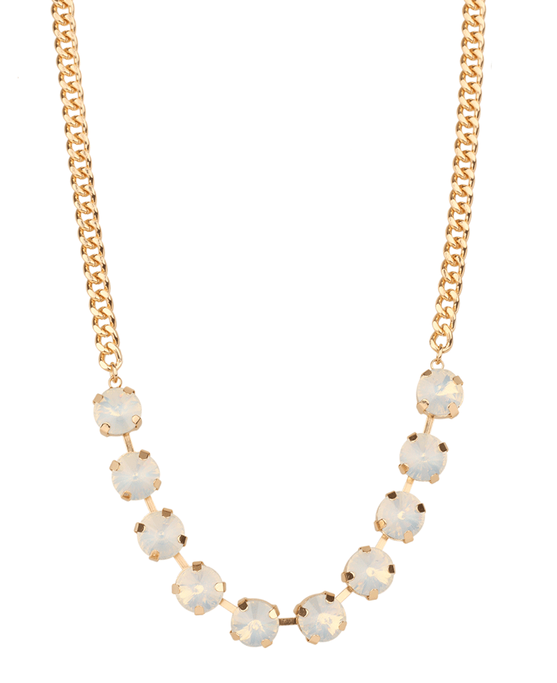 Rhinestone Link Chain Necklace - 18"
