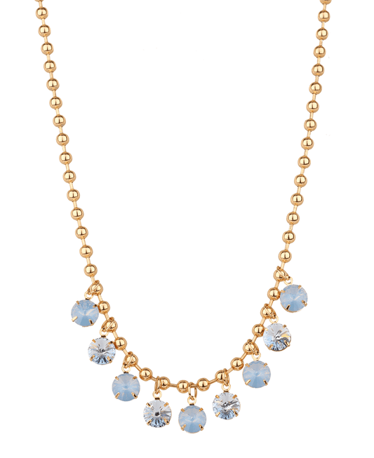 Rhinestone Ball Chain Necklace - 18"