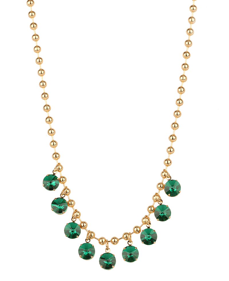 Rhinestone Ball Chain Necklace - 18"