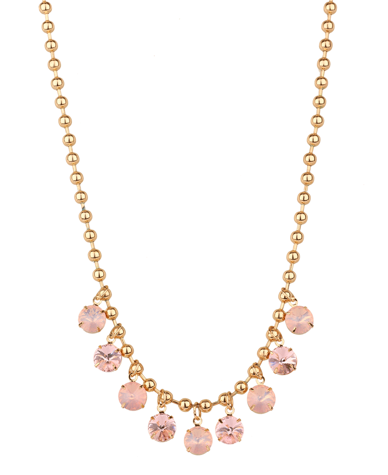 Rhinestone Ball Chain Necklace - 18"