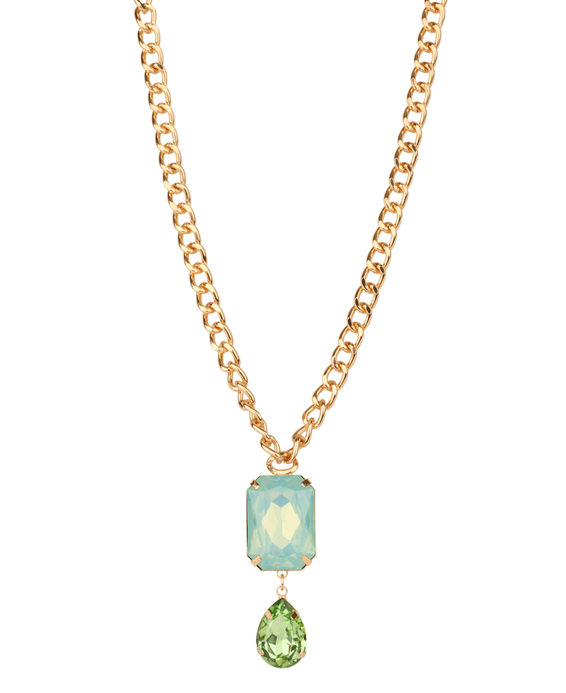 Epoxy Stone Link Chain Necklace - 16"