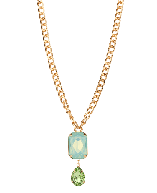 Epoxy Stone Link Chain Necklace - 16"