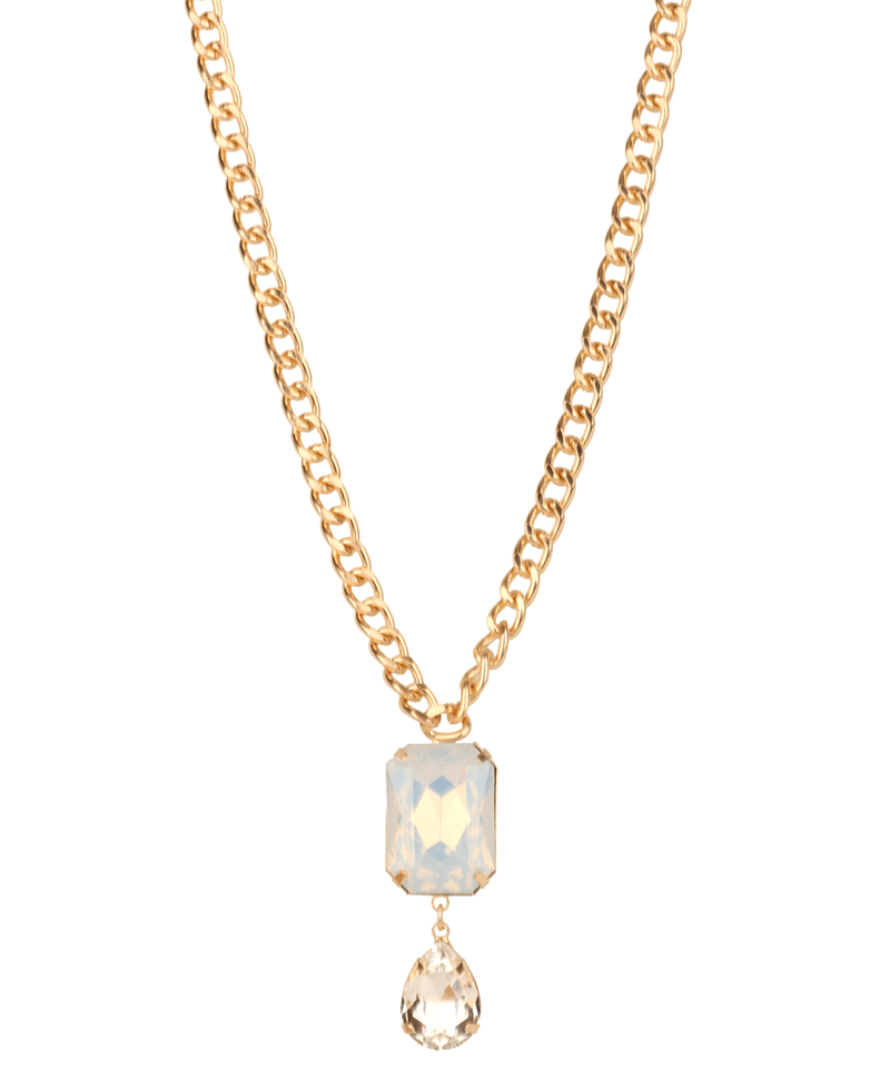 Epoxy Stone Link Chain Necklace - 16"