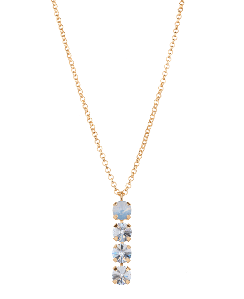 Rhinestone Drop Necklace - 16"