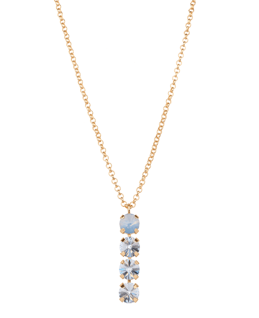 Rhinestone Drop Necklace - 16"