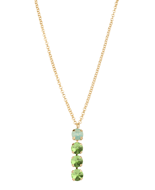 Rhinestone Drop Necklace - 16"