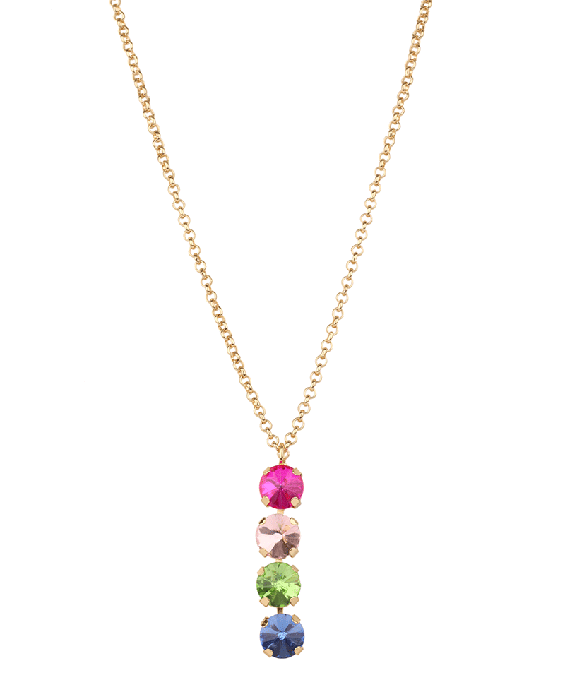 Rhinestone Drop Necklace - 16"