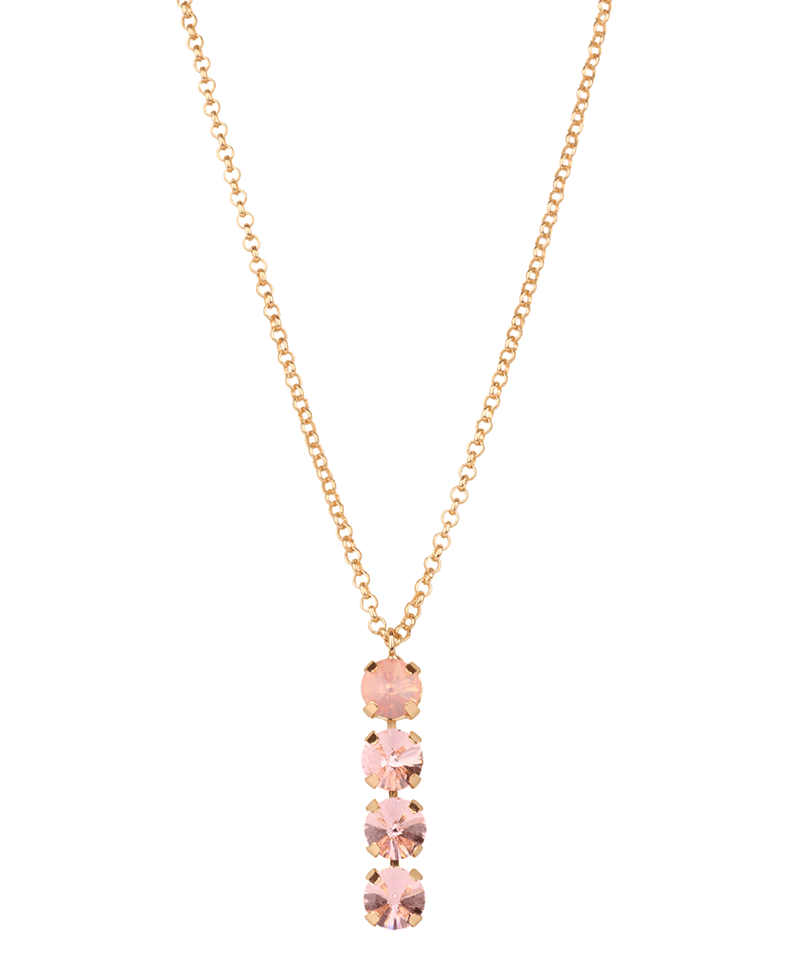 Rhinestone Drop Necklace - 16"