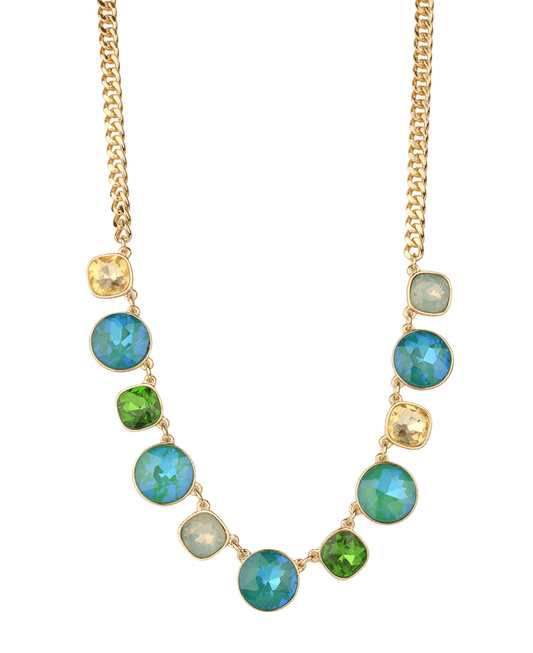 Epoxy Stone Link Chain Necklace - 18"