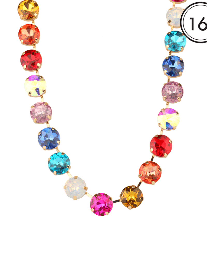 14mm Rhinestone Necklace - 16"