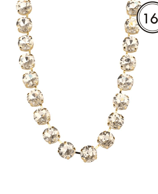 14mm Rhinestone Magnetic Closure Necklace - 16"