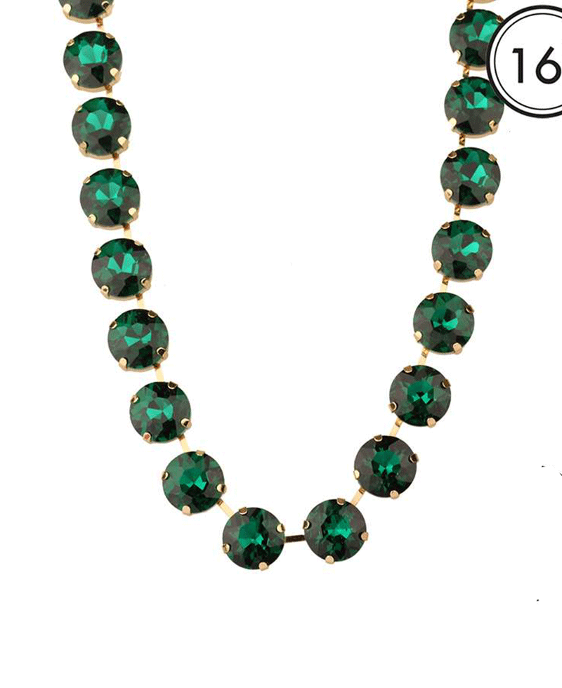 14mm Rhinestone Magnetic Closure Necklace - 16"