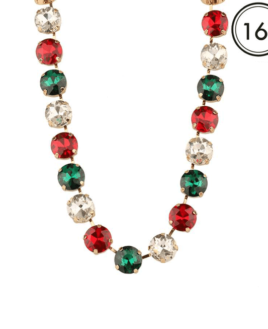 14mm Rhinestone Magnetic Closure Necklace - 16"