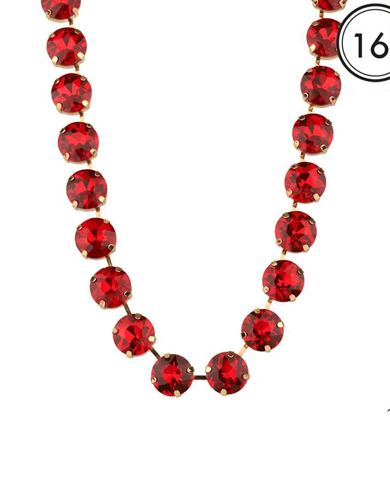 14mm Rhinestone Magnetic Closure Necklace - 16"