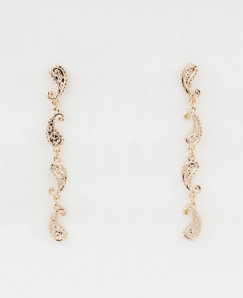 Filigree Paisley Linear Drop Earring