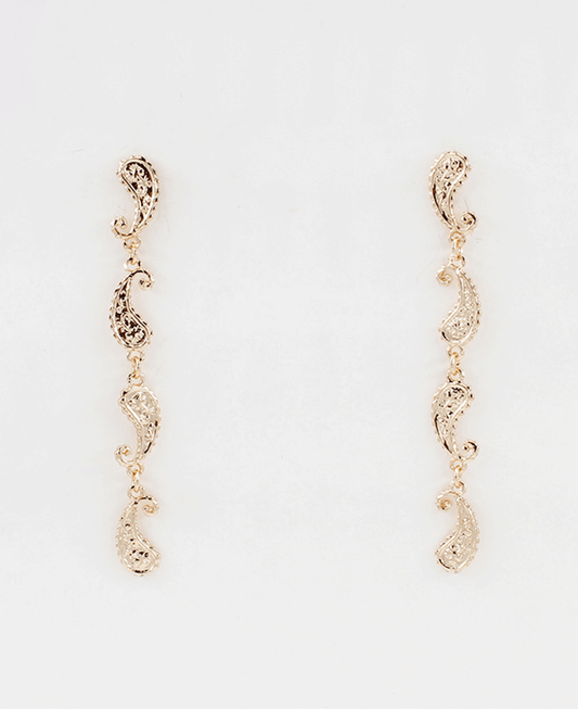 Filigree Paisley Linear Drop Earring