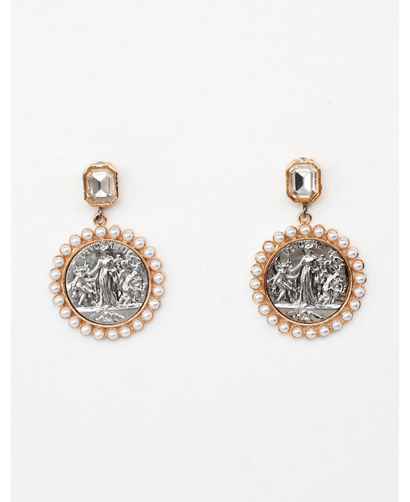 Vintage Style Coin Drop Earring
