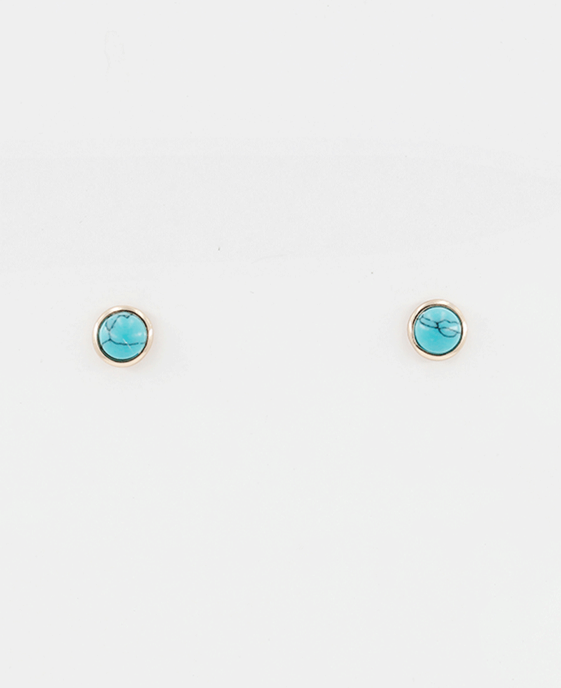Stone Bezel Stud Earring
