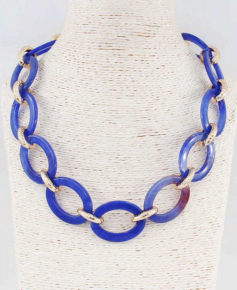 Chunky Resin Oval Link Necklace
