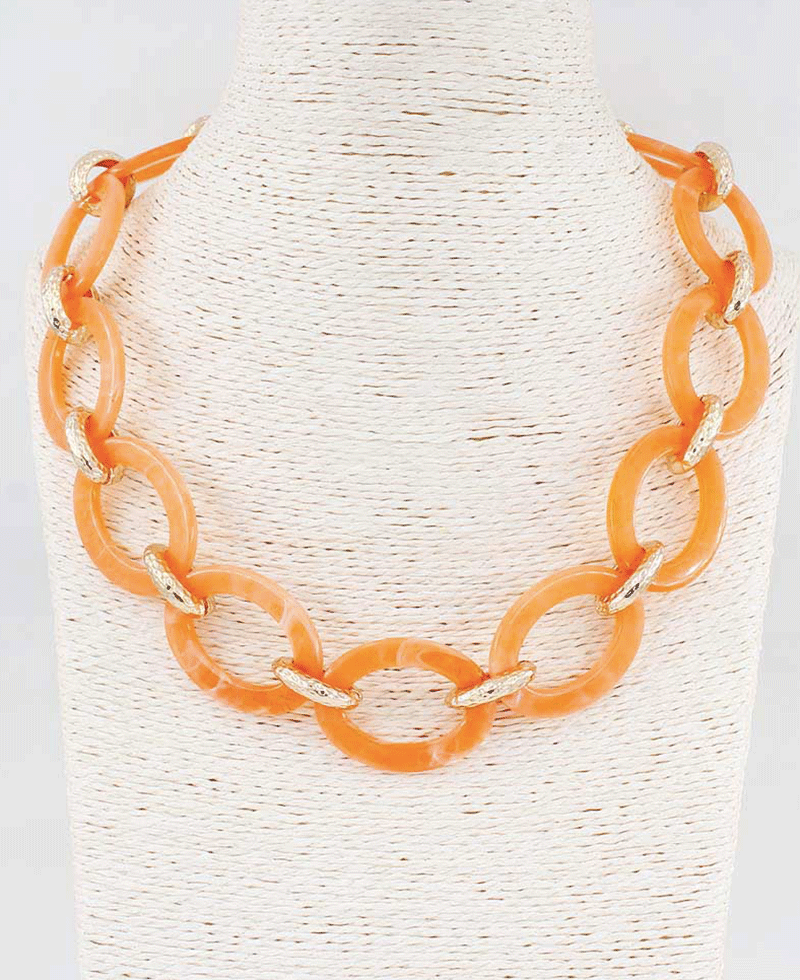Chunky Resin Oval Link Necklace