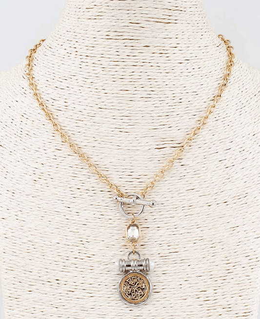 Toggle Medallion Charm Necklace