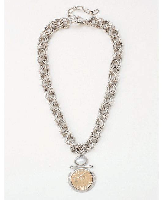 Coin Pendant Statement Chain Necklace