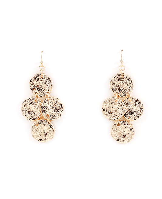 Hammered Discs Drop Earring
