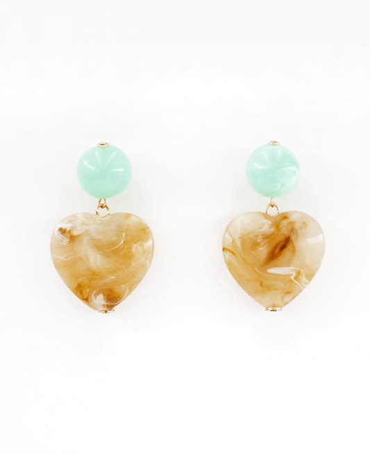 Resin Heart Drop Earring