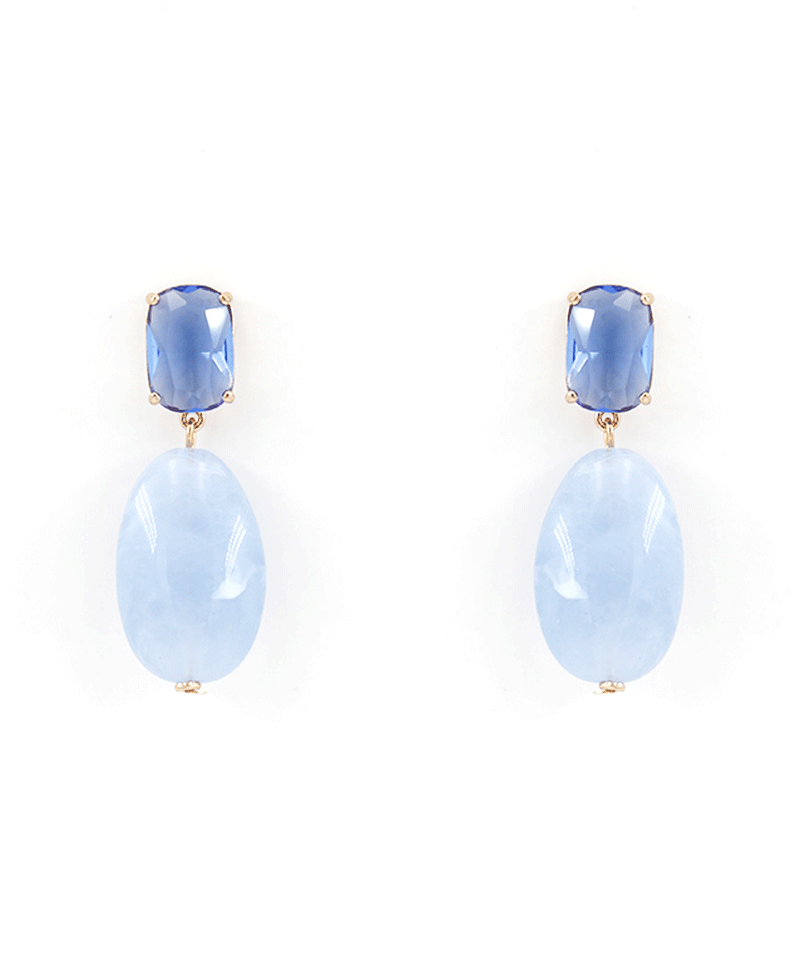 Color Stone Drop Earring