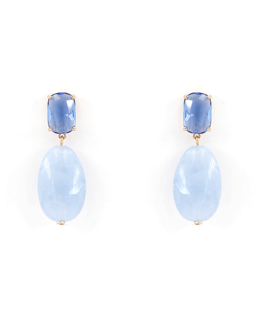 Color Stone Drop Earring