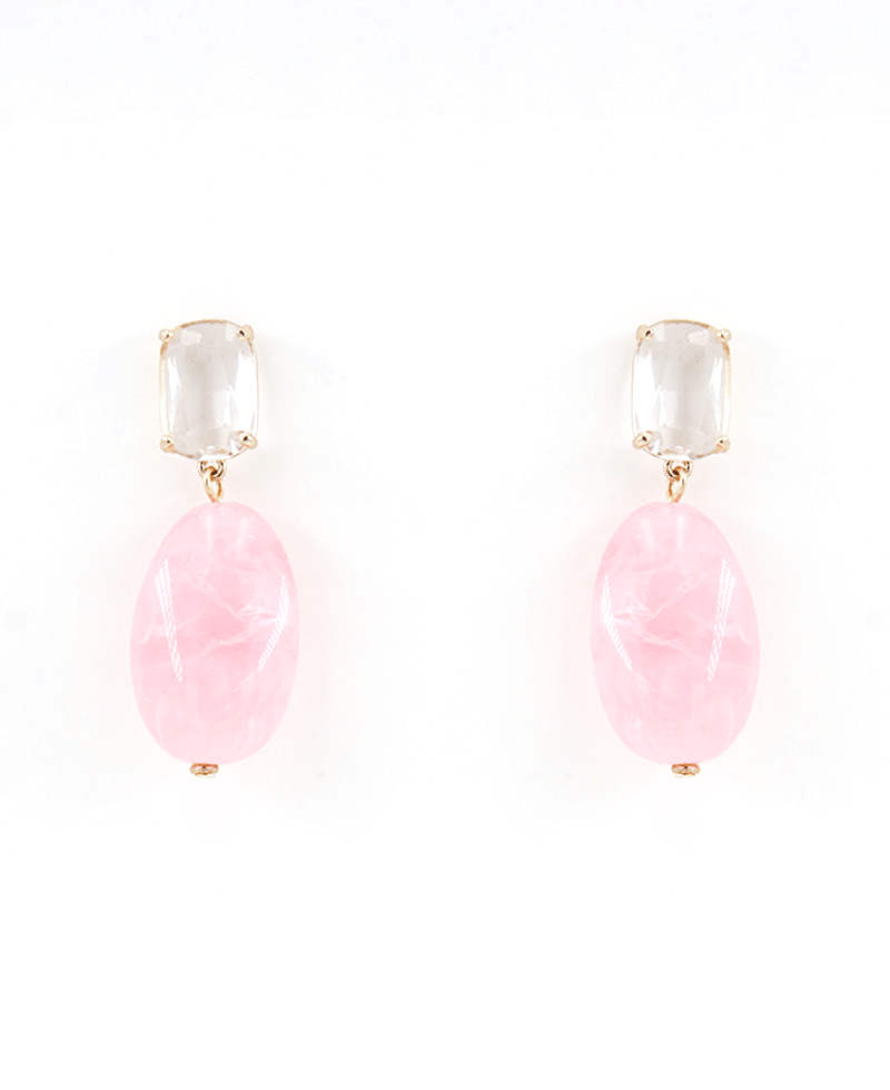 Color Stone Drop Earring