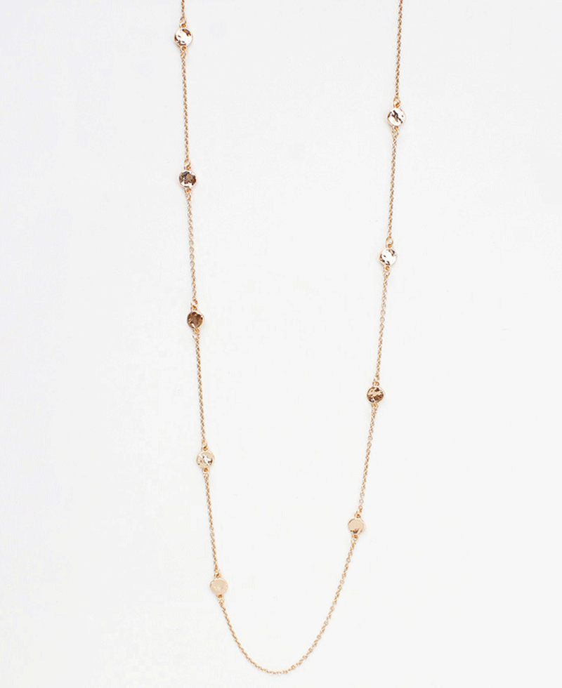 Hammered Discs Station Chain Necklace