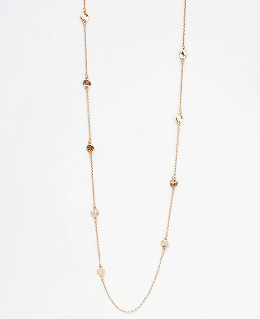 Hammered Discs Station Chain Necklace