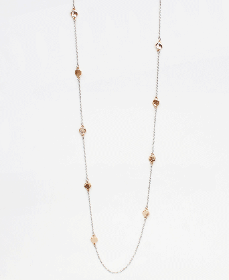 Hammered Discs Station Chain Necklace