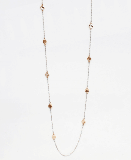 Hammered Discs Station Chain Necklace