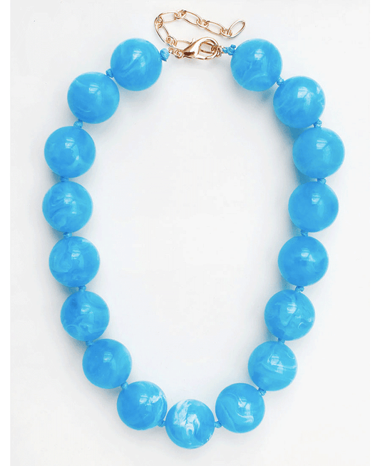 Chunky Marble Bead Statement Necklace