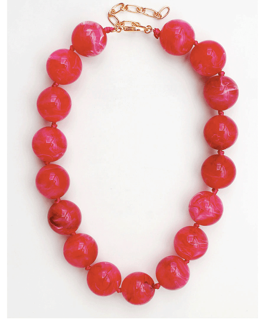 Chunky Marble Bead Statement Necklace