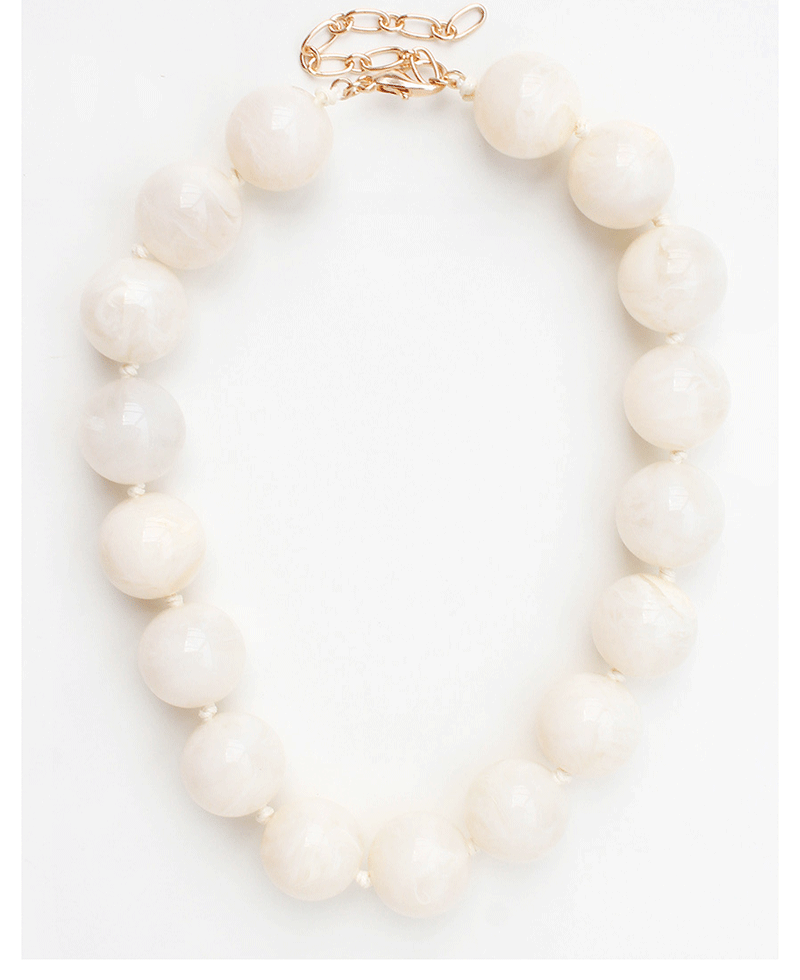 Chunky Marble Bead Statement Necklace