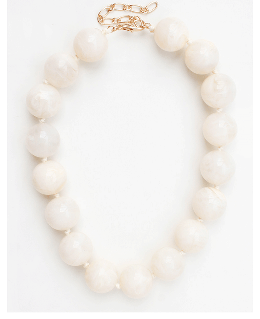 Chunky Marble Bead Statement Necklace