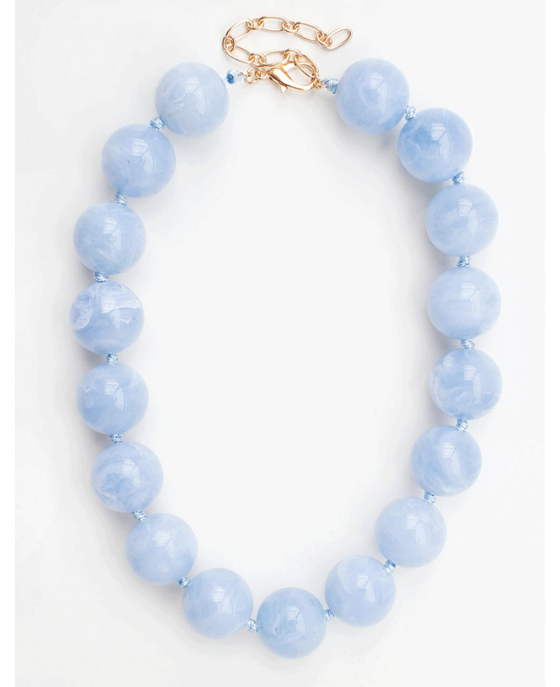 Chunky Marble Bead Statement Necklace